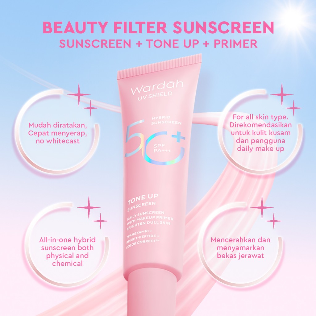 NEW Wardah UV Shield Tone Up Sunscreen SPF 50+ PA+++ - Sunscreen Wajah | Wardah Hybrid Sunscreen