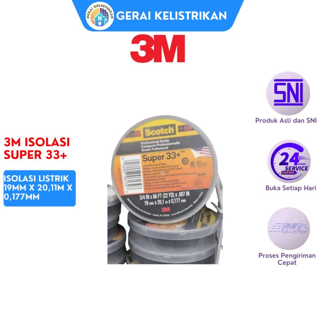 3M ISOLASI SUPER 33+ - ISOLASI LISTRIK