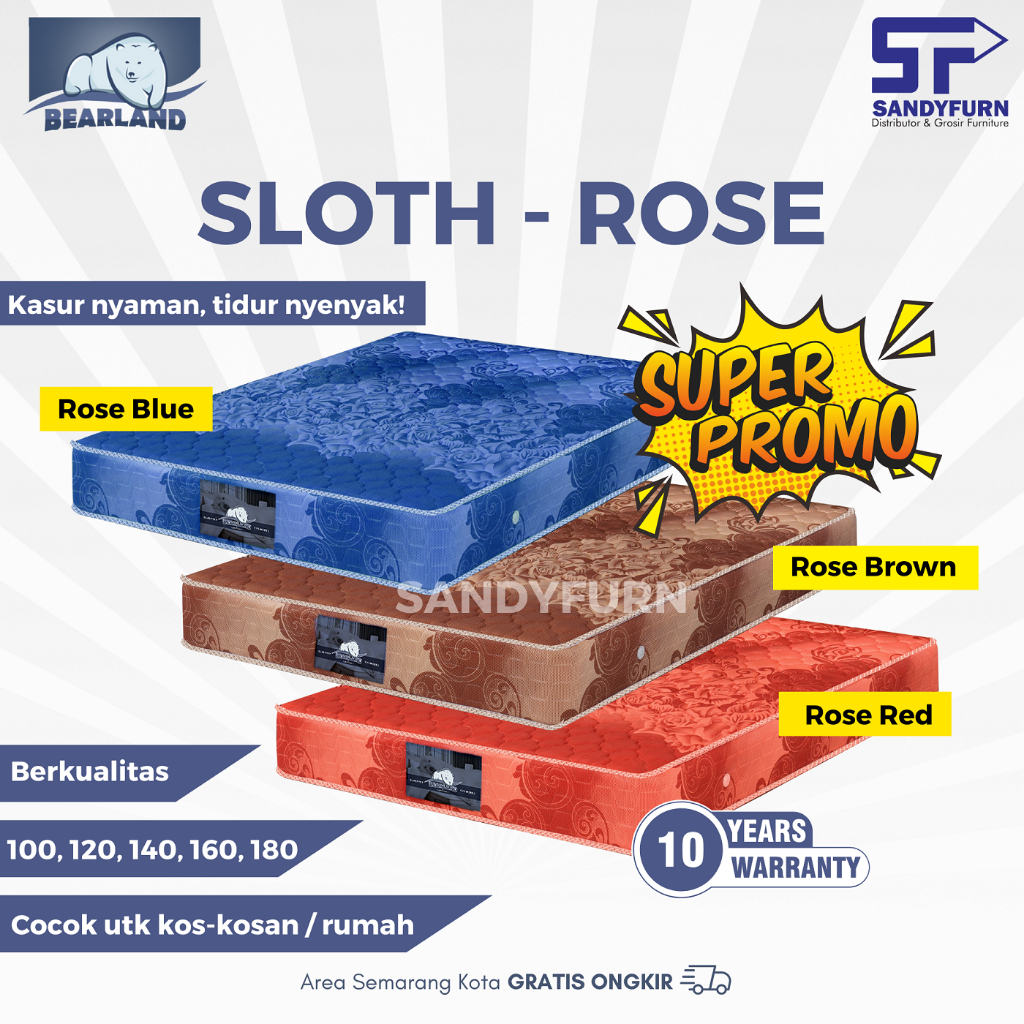 Springbed Olympic Bearland - Sloth - Rose