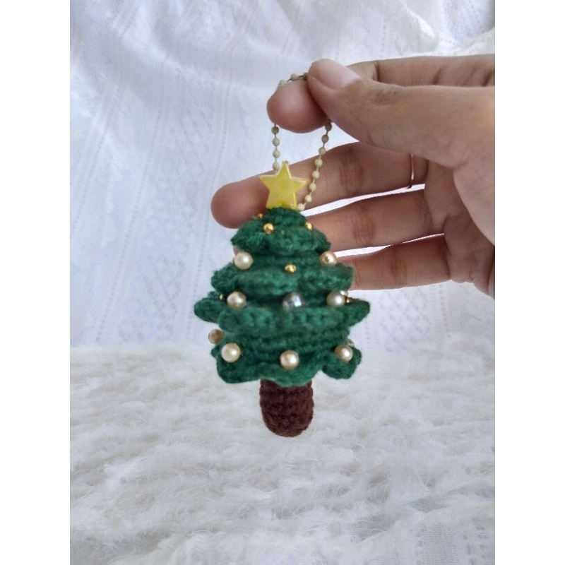 yumirajut boneka rajut gantungan mini Pohon Natal ornamen natal kado natal