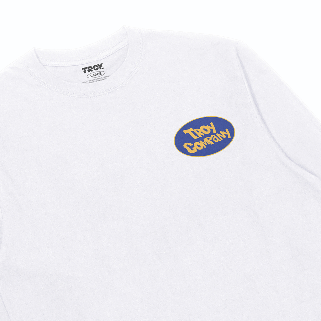 Troy Company Longsleeve Tshirt White Death Allusion - Kaos Putih Lengan Panjang LSD 2828