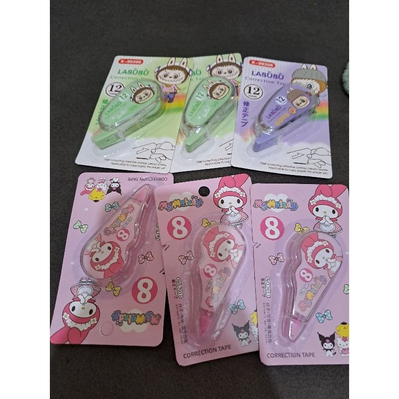 

correction tape karakter sanrio dan labubu
