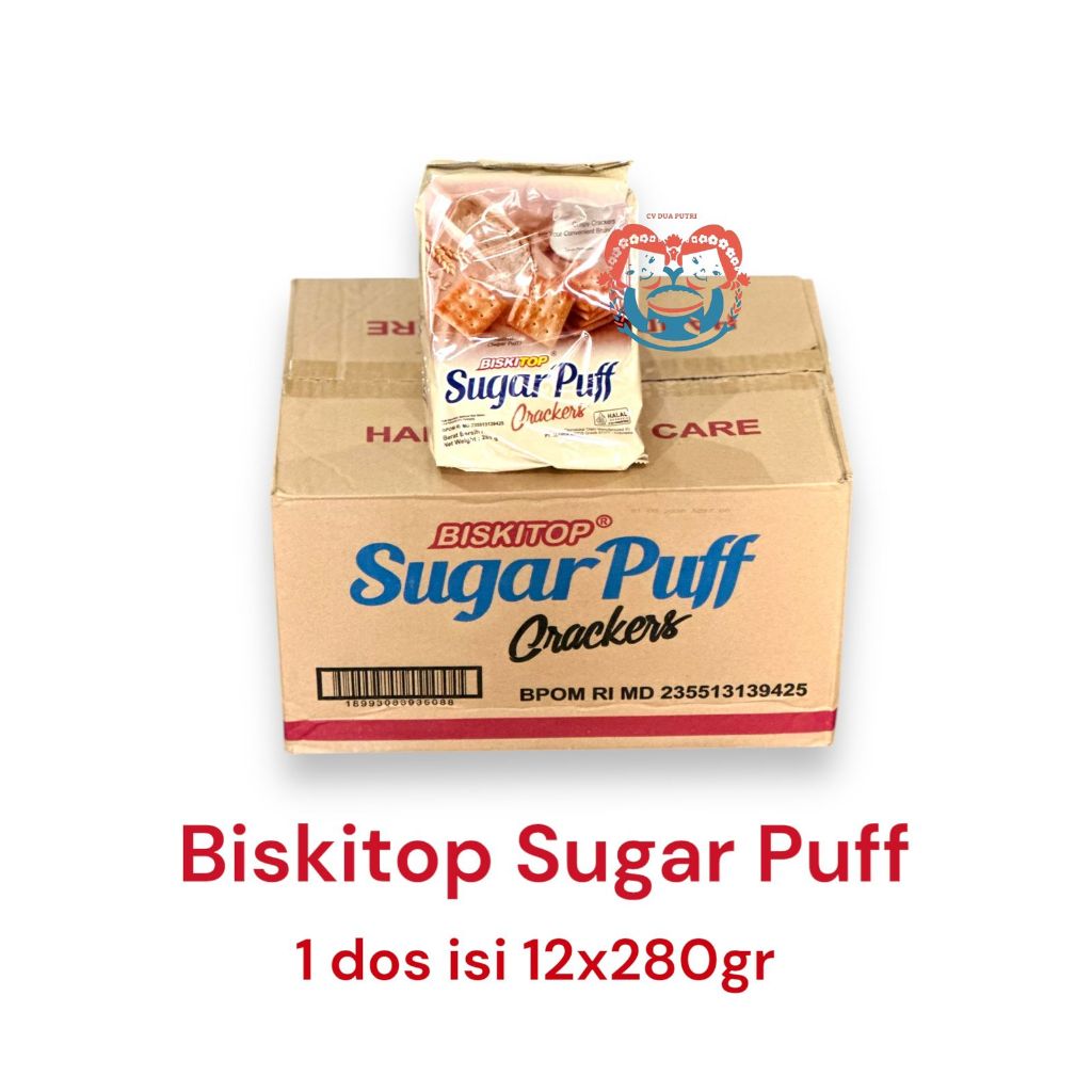 

Biskitop Sugar Puff 280gr (Kemasan Dus isi 12) u/ hajatan, parcel, hampers