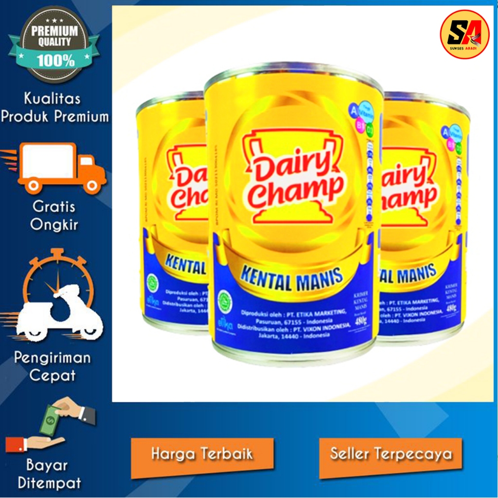 

SUSU DAIRY CHAMP / KRIMER KENTAL MANIS 480 GRAM