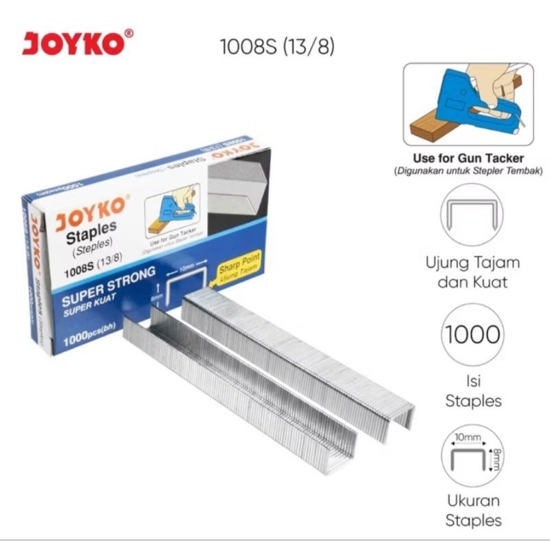 

ISI STAPLES ALAT TEMBAK/GUNTACKER JOYKO NO.1008S 13/8