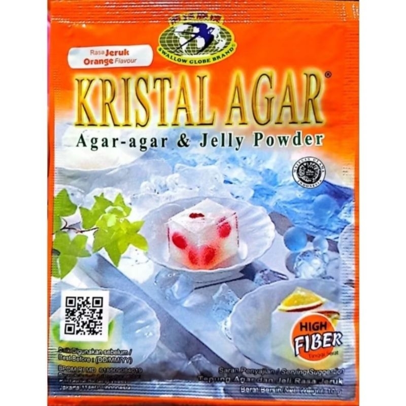 

swallow globe Kristal agar 10g 10 g stroberi jeruk jelly tepung bubuk gelatin strawberry orange sachet