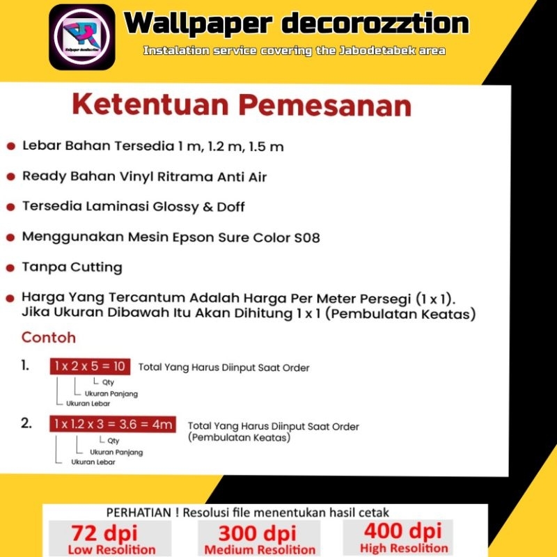 Cetak stiker Vinyl indoor outdoor - Cetak stiker custom meteran - Stiker ritrama