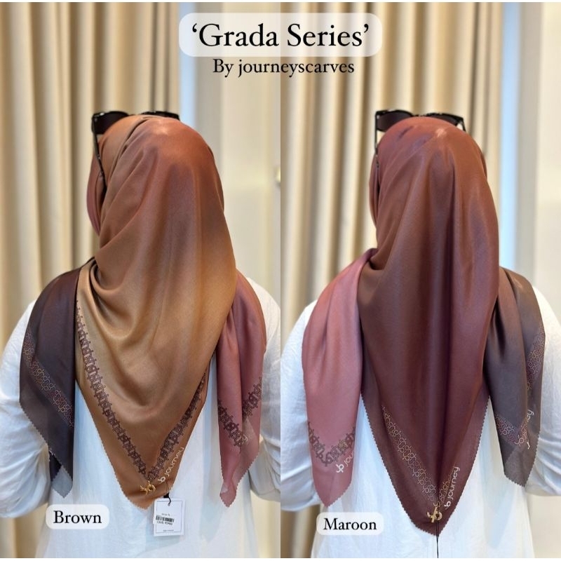 Hijab journey scarves GRADA SERIES Brown maroon