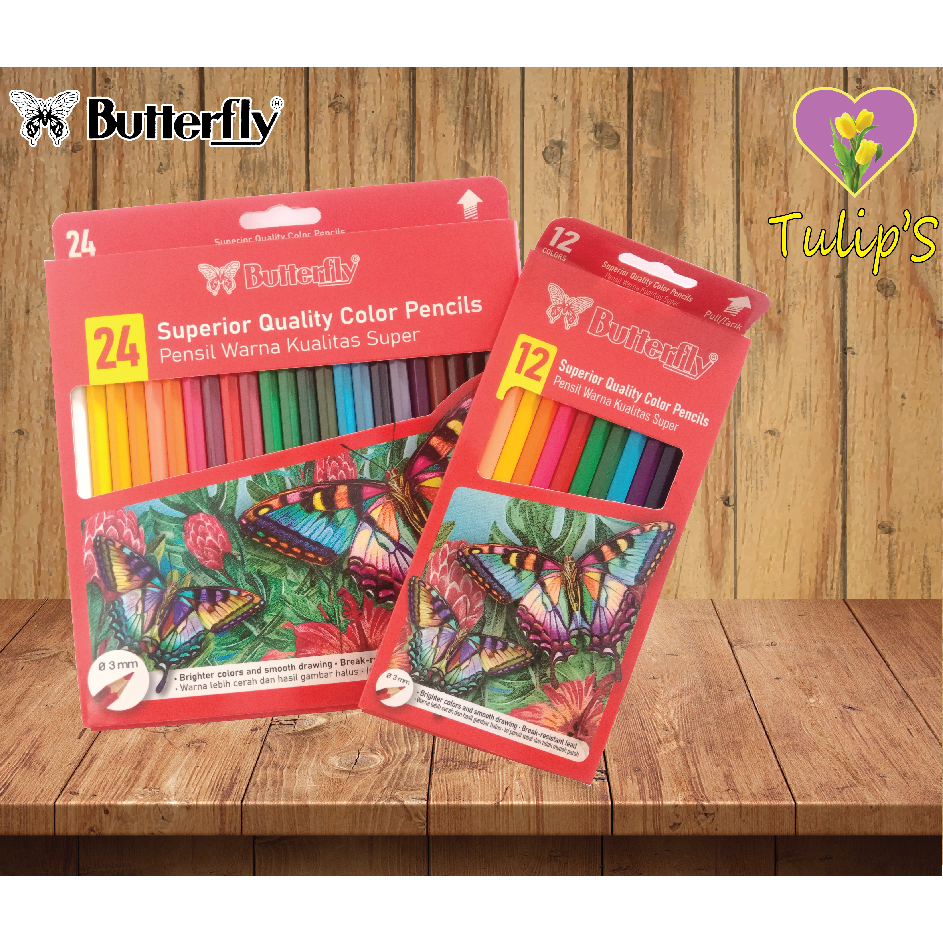 

COLORED PENCIL 12/24 COLOR 100% ORI BUTTERFLY