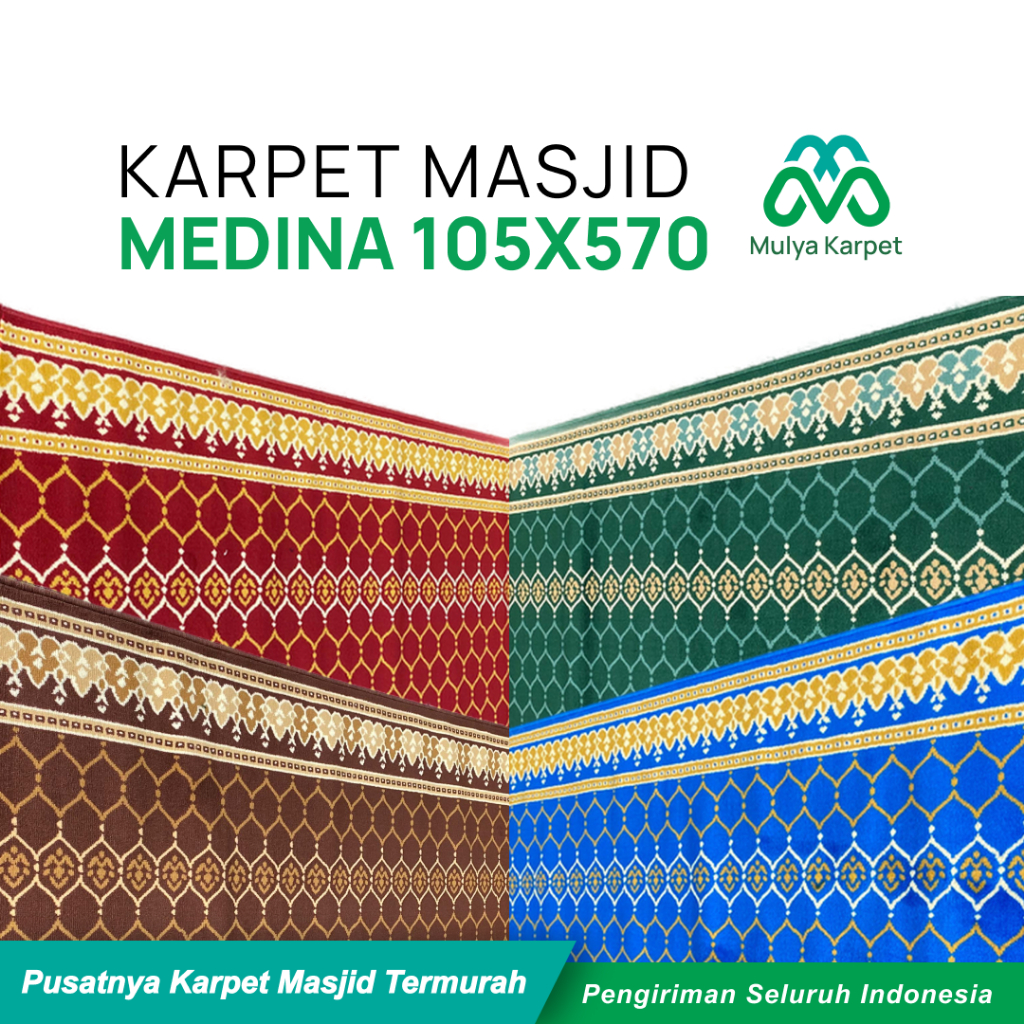 Karpet Masjid Motif Baru Tebal 8mm Medeena Pergambar/ Perkotak / Karpet Sajadah / Karpet Mushola
