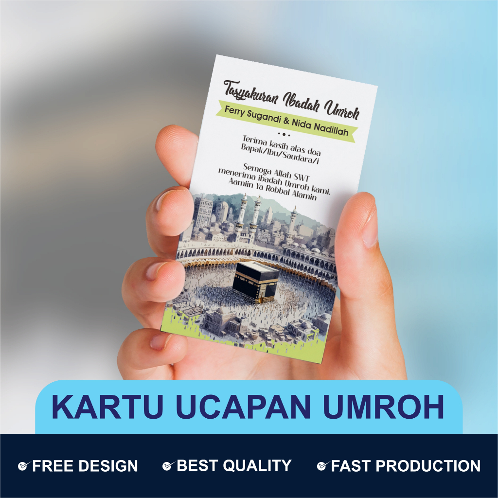 Kartu Ucapan Tasyakuran Umroh Premium - Kartu Souvenir Umroh Custom 005
