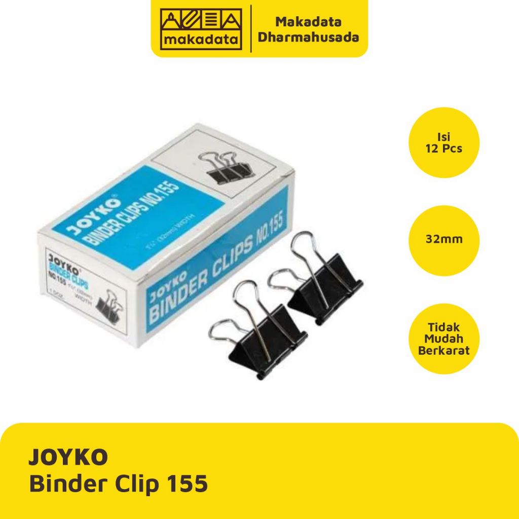 

BINDER CLIP | KLIP KERTAS JOYKO 32MM NO.155 (1 PAK)