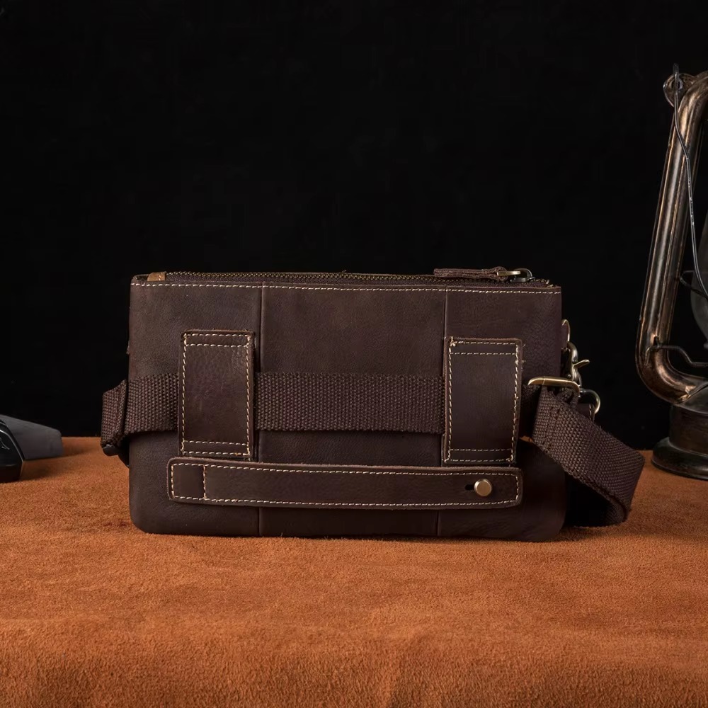 Tas Crazy Horse Pria Kasual Vintage Travel Fanny