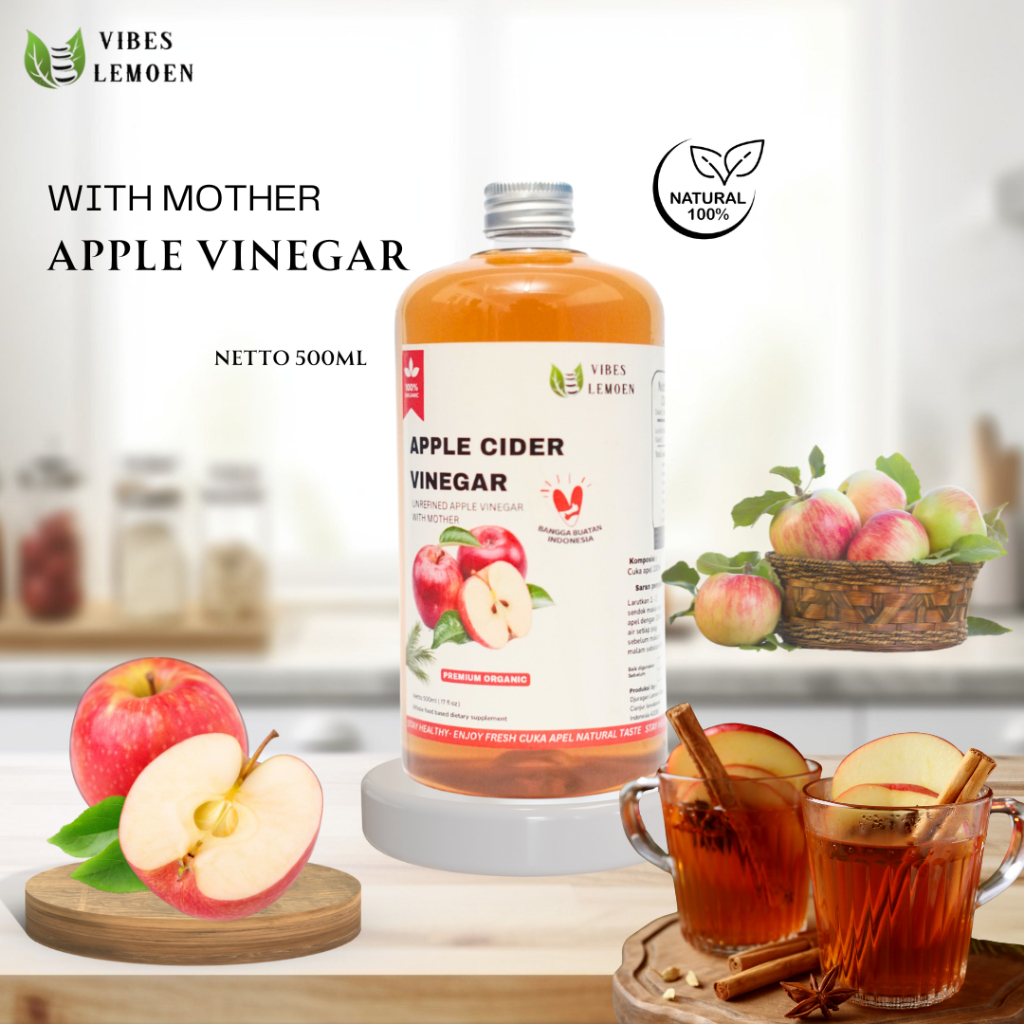 

CUKA APEL ORGANIK | APPLE CIDER VINEGAR | CUKA SARI APEL UNTUK DIET | CUKA APEL UNTUK WAJAH | CUKA APEL VIBES LEMONID |500ML