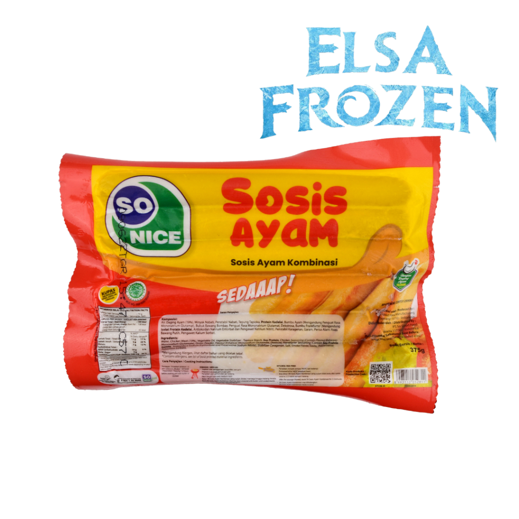 

SO NICE SOSIS AYAM SEDAP 375GR / SOSIS AYAM FROZEN FOOD