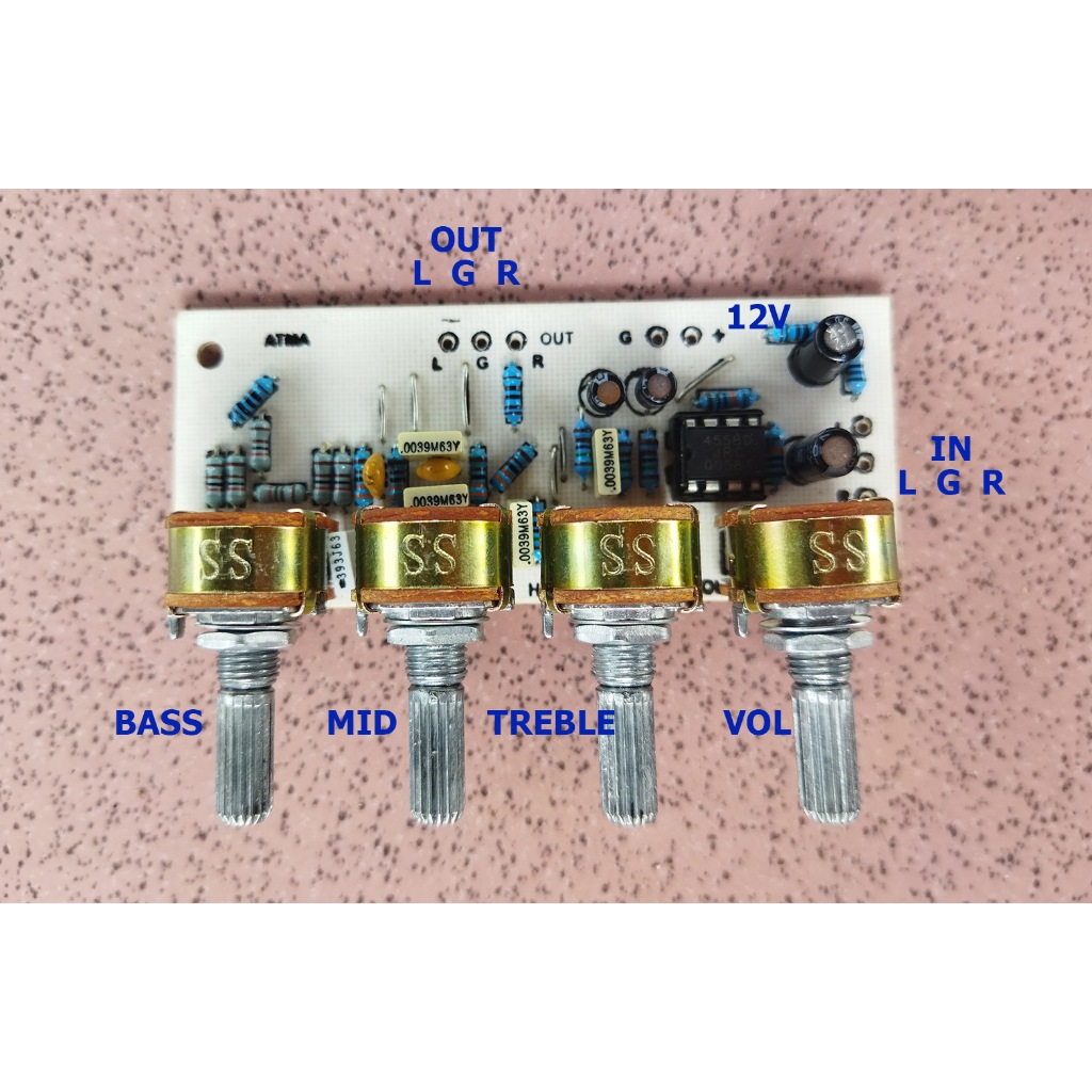 Tone Control Single Supply Engkel 9v 12v 18v 24v Bass Middle Treble Volume Low Mid High Vol Suara Je