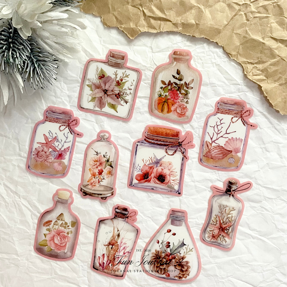 

FRAGRANCE OF THE BOTTLE TRANSPARANT STICKER STIKER PACK UNTUK JOURNAL JURNAL DIY BUJO SCRAPBOOK