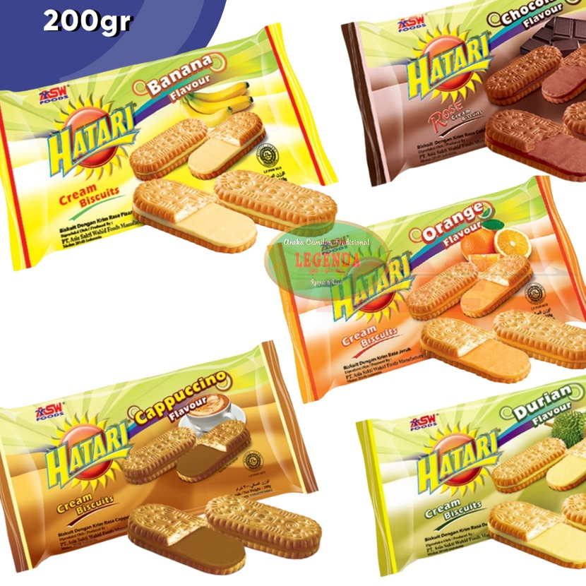 

TERLENGKAP ASW Hatari Biskuit Cream 200gr rasa bon bon durian lemon jeruk cokelat cocopuff