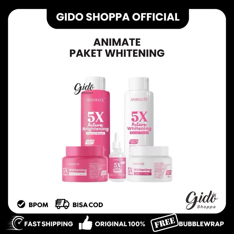❤️GIDOSHOPPA❤️ [BPOM] ANIMATE PAKET SKINCARE WHITENING PEMUTIH WAJAH,ACNE CARE, JERAWAT, SKIN BARRIE
