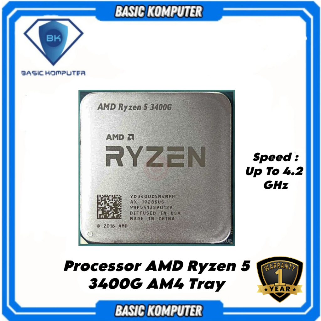 PROCESSOR AMD RYZEN 5 3400G CPU SOCKET AM4 TRAY