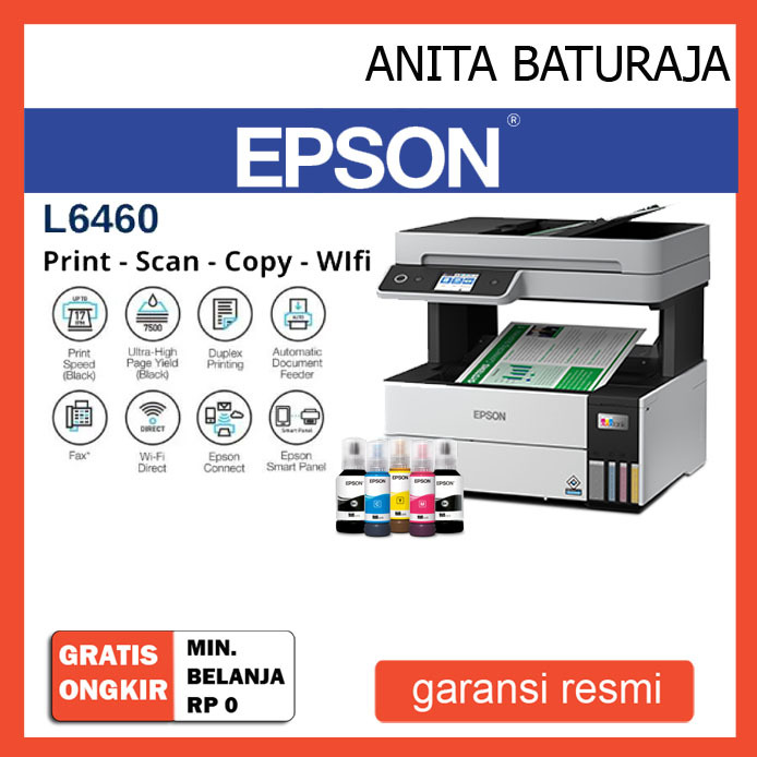 Printer Epson L6460 L 6460 L-6460 All in One F4 ADF WIFI PIGMENT DUPLE