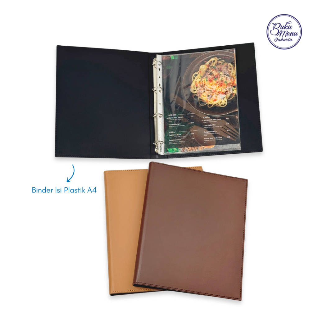

ABmart Buku Menu Jakarta - Buku Menu Kulit Ring Binder 4 lubang dan 6 lubang Isi plastik Coklat