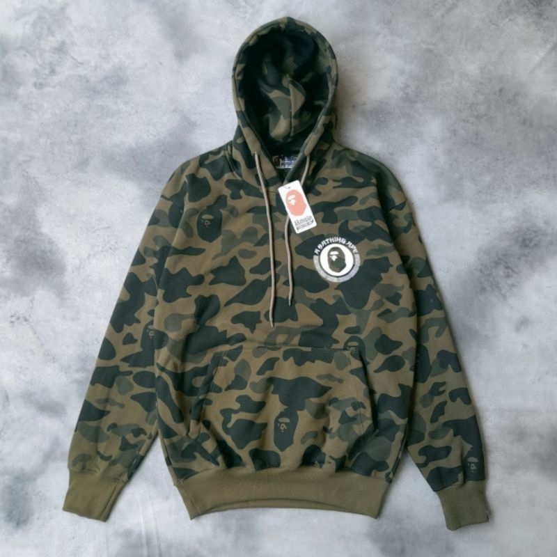 JAKET HODDIE BAPE CAMO LORENG PRIA WANITA - JAKET HODDIE CAMO BAPE FULL TAG