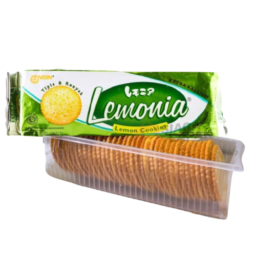 

BISKUIT LEMONIA 130GR RASA LEMON TIPIS RENYAH CEMILAN ANAK BERGIZI MAKANAN RINGAN GROSIR PARSEL GOODIE GUDI BAG ULANG TAHUN