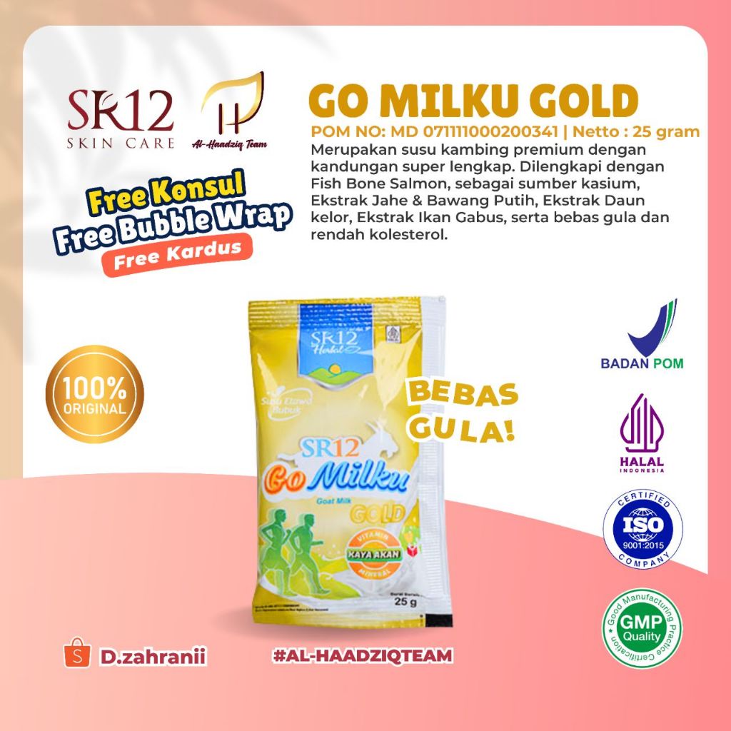 

SR12 100%ORI-GOMILKU GOLD SUSU KAMBING TINGGI KALSIUM SACHET ECER