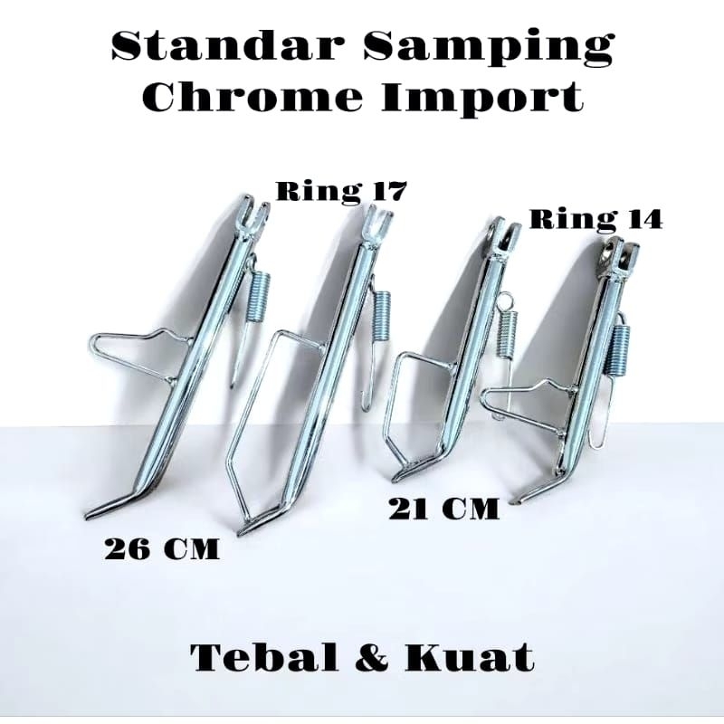 Standar Samping Crome Ring 14 Ring 17 Beat Scoopy Spacy Vario Mio Fino Genio Soul Gt