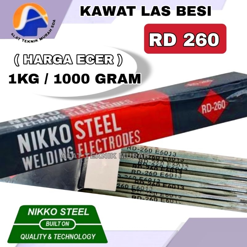 Kawat Las 1.6mm 2mm 2.6mm 1Kg NIKKO STEEL RD260 / Kawat Las Besi NIKKO RD 260 - Nikko Steel Welding 