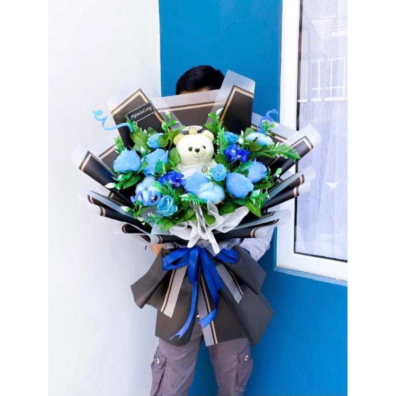 buket bunga dan boneka / buket bunga / buket boneka / buket / kado