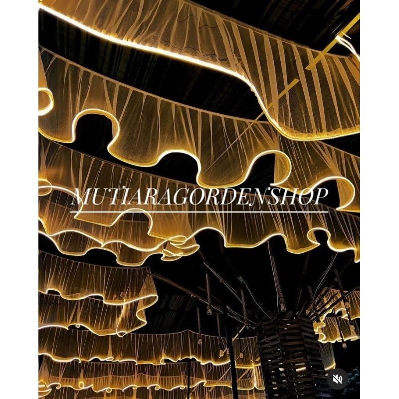 Lampu dekorasi tenda / lampu skriting tenda organza pernikahan & pesta 6m & 10m