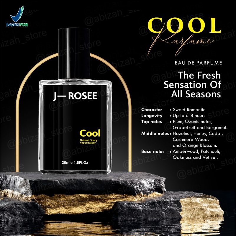 J-Rosee Parfum Cool /Parfum Pria Disukai Wanita Wangi Tahan Lama 24 Jam Aroma Jayrosse Grey/ Minyak 