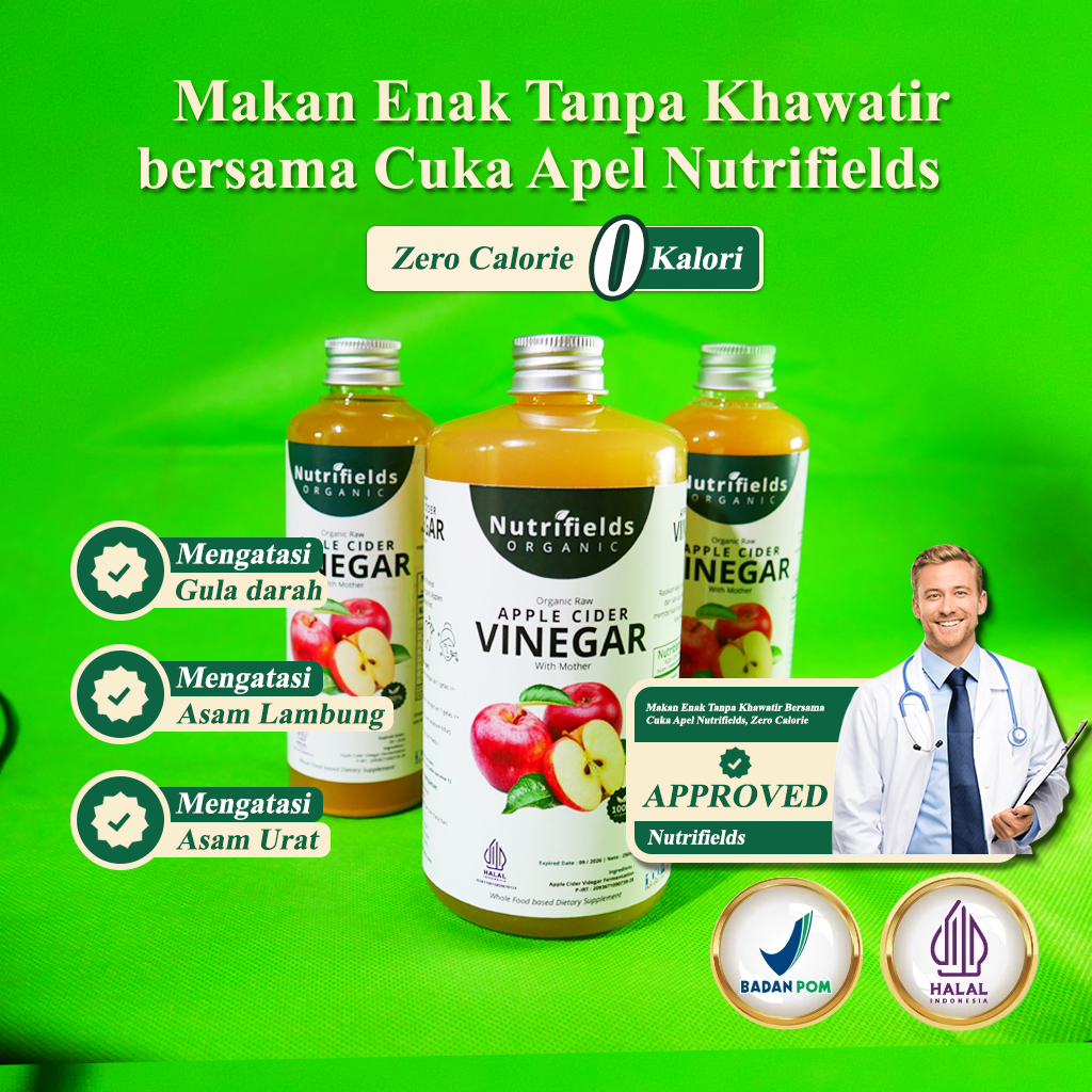 

Cuka Apel Original Diet Detoks Apple Cider Vinegar Toner Wajah Alami ORGANIC Premium Untuk Kesehatan Asam Lambung Jantung Gula Darah Diabetes Stroke Asam Urat Maag With Mother Organik 500 ML / 250ML