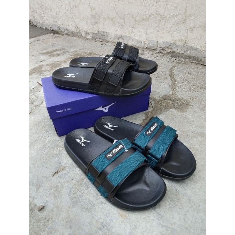 Sandal slide mizuno import slip on pria ukuran 43 44 45 46 47 48 49 50 big size jumbo , sandal karet