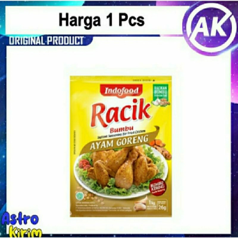 

Bumbu racik ayam goreng 1 sachet untuk buat ayam goreng lebih enak dan renyah