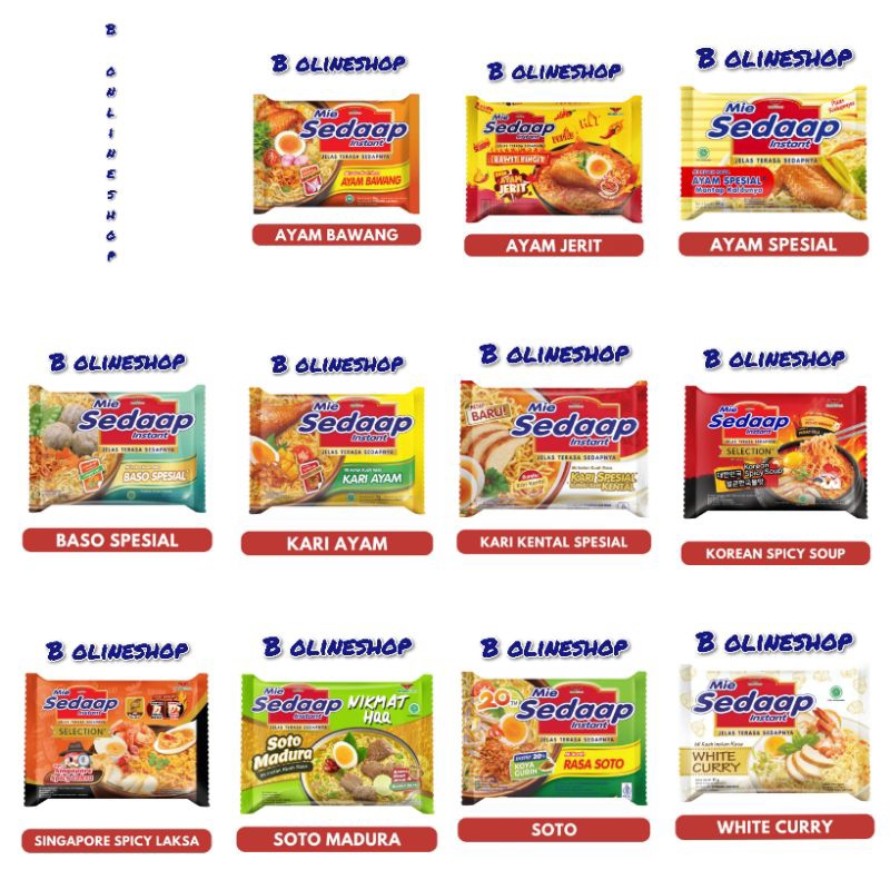 

MIE SEDAAP KUAH ALL VARIANT