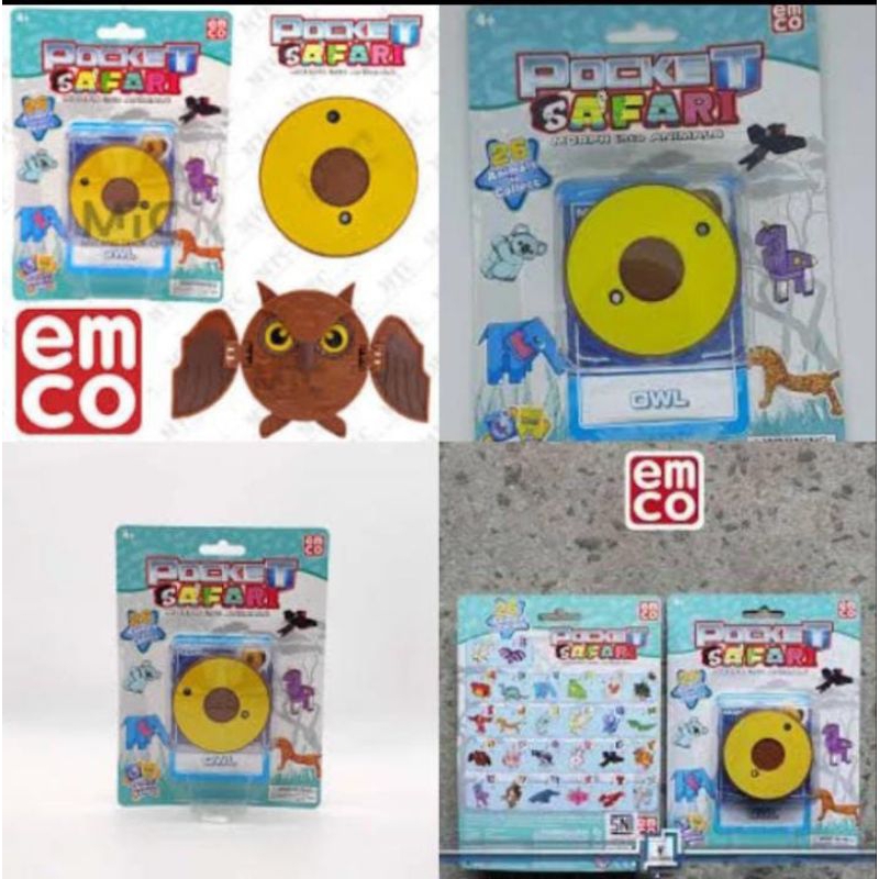 EMCO POCKET SAFARI HURUF O OWL BURUNG HANTU MORPH ANIMALS HURUF ALPHABET ORIGINAL BINATANG MAINAN AN