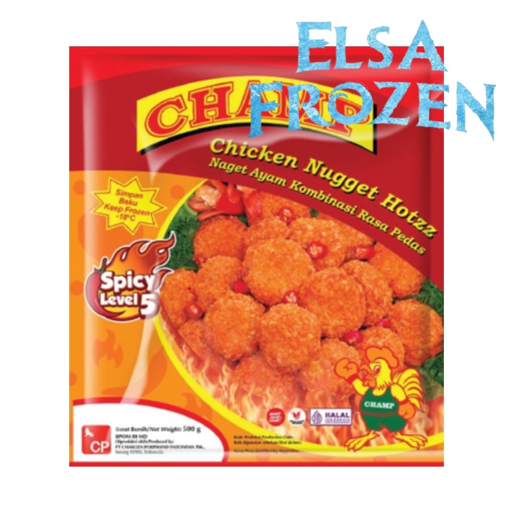 

CHAMP CHICKEN NUGGET HOTZ 500GR LV 5 NAGET AYAM PEDAS SPICY LEVEL 5