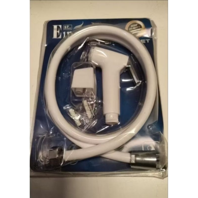 Jet Shower Putih Set Selang Toilet Kloset Cebok WC white 1,2m panjang selang