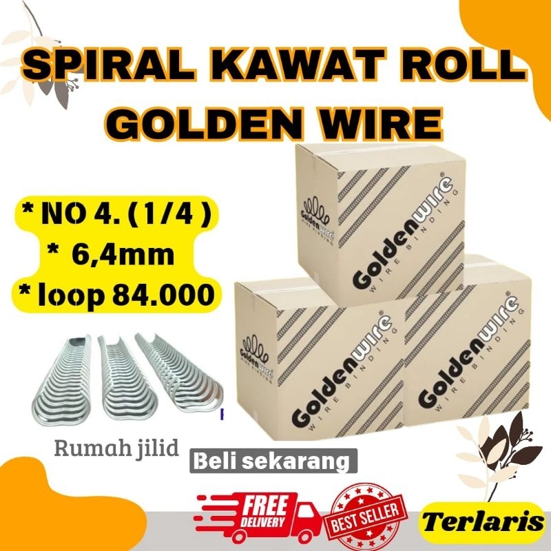 

SPIRAL KAWAT ROLL 1/4" GOLDEN WIRE SPIRAL KALENDER MURAH