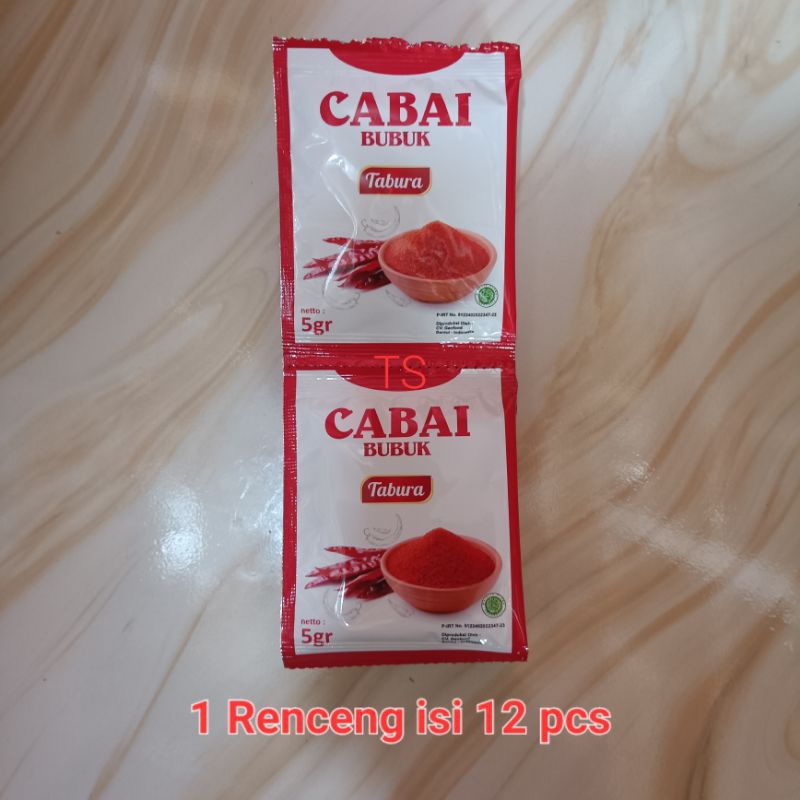 

Cabai Bubuk Tabura 1 Renceng isi 12 pcs