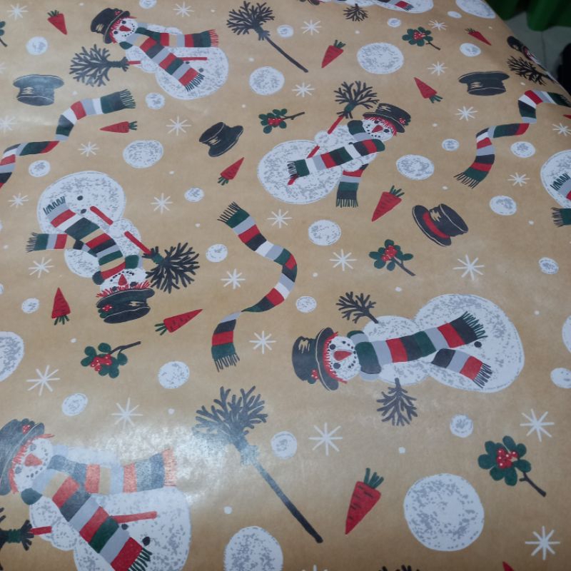 

Kertas Kado Natal Impor Ikea Vinter 2020 3meter x 70cm Motif Orang Salju Coklat