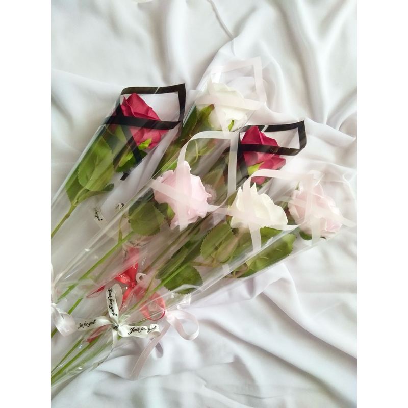 Buket Bunga Mawar satu tangkai || Bunga mawar premium || 1 Tangkai