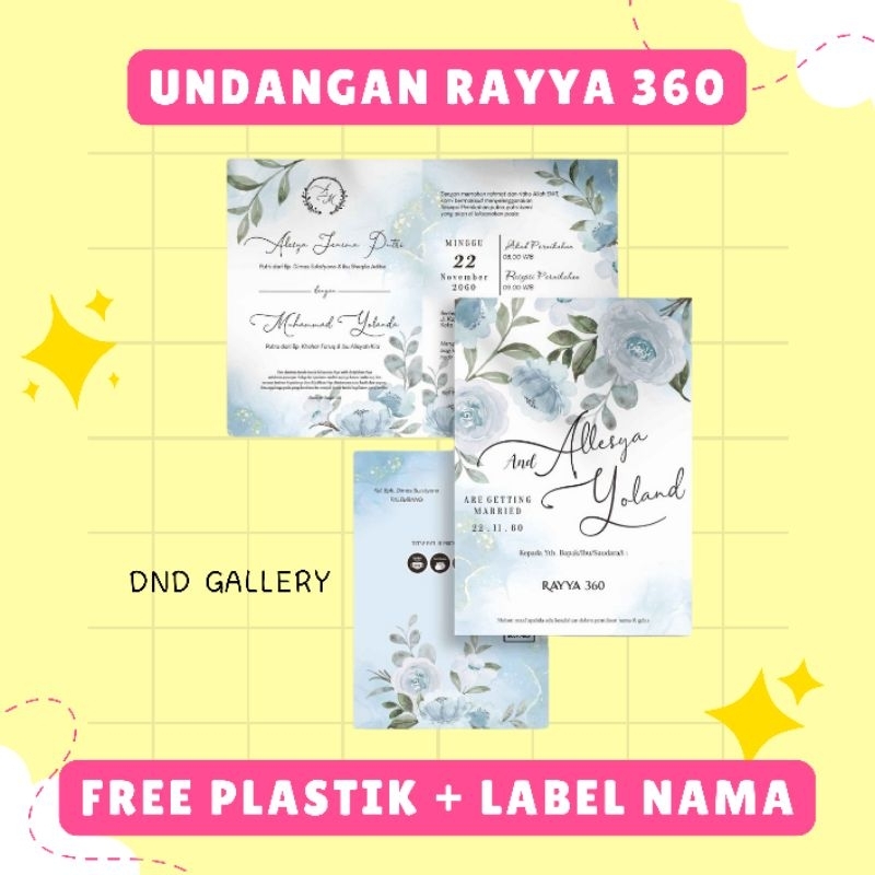 CETAK UNDANGAN PERNIKAHAN RAYYA 360 / BLANKO UNDANGAN RAYYA 360 / CETAK UNDANGAN PERNIKAHAN / CETAK 