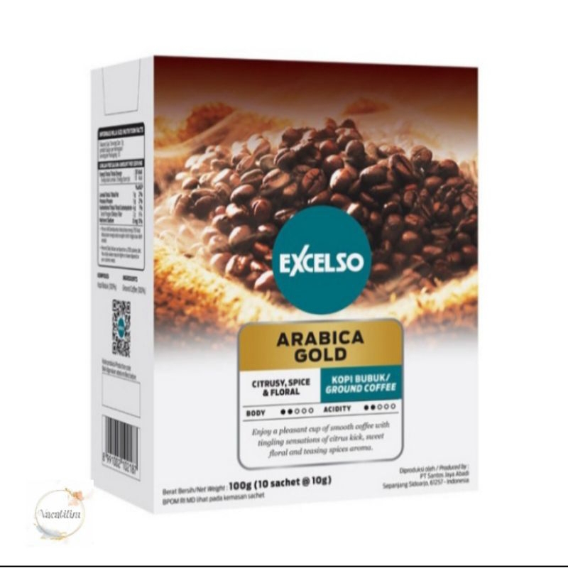 

Kopi Excelso Arabica Gold Folding Box (10 sachets x 10gr)