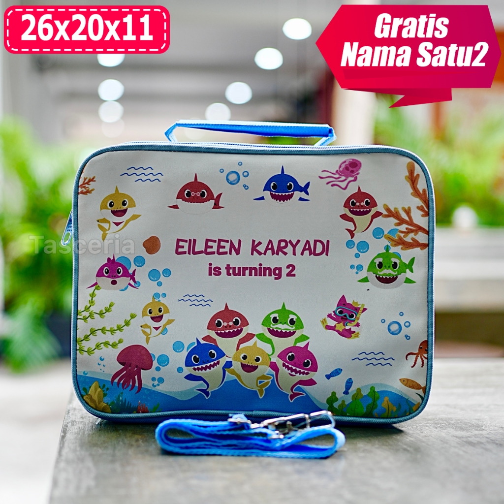 

Tas Hampers Selempang Anak Cowok Custom baby Shark Pink