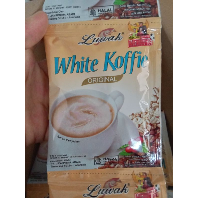 

COFFE LUWAK WHITE KOFFIR | ORIGINAL | 1 RENCENG 10 SACHET | BERAT BERSIH 20gr