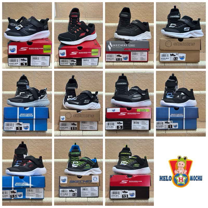 Skechers Sale PART 2 UNISEX - BNIB Skechers Kids Sepatu Sekolah Anak HITAM PUTIH BW (Original PT MAP